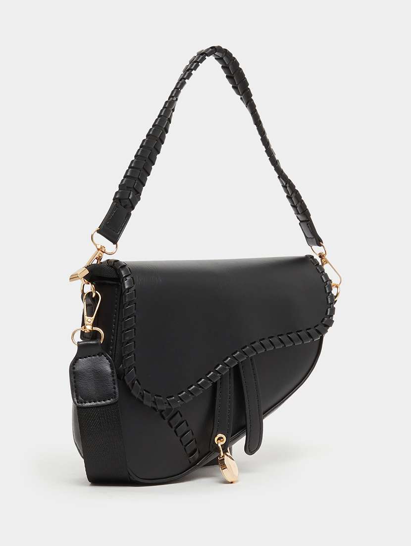 women black solid handbag - 22176749 -  Standard Image - 2