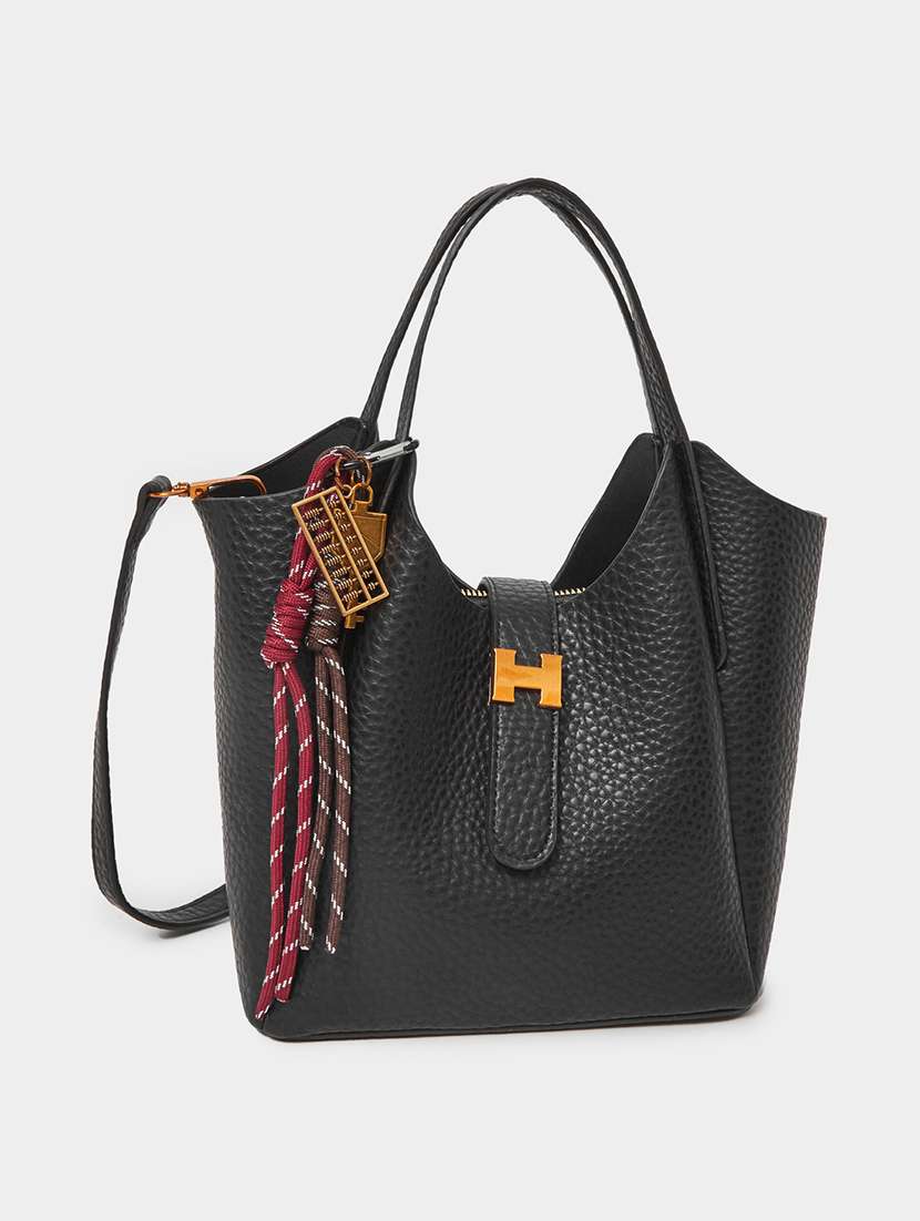 women black solid handbag - 22176754 -  Standard Image - 2