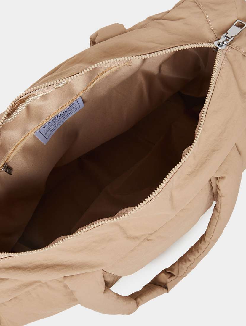 women beige solid quilted tote abg - 22176760 -  Standard Image - 2