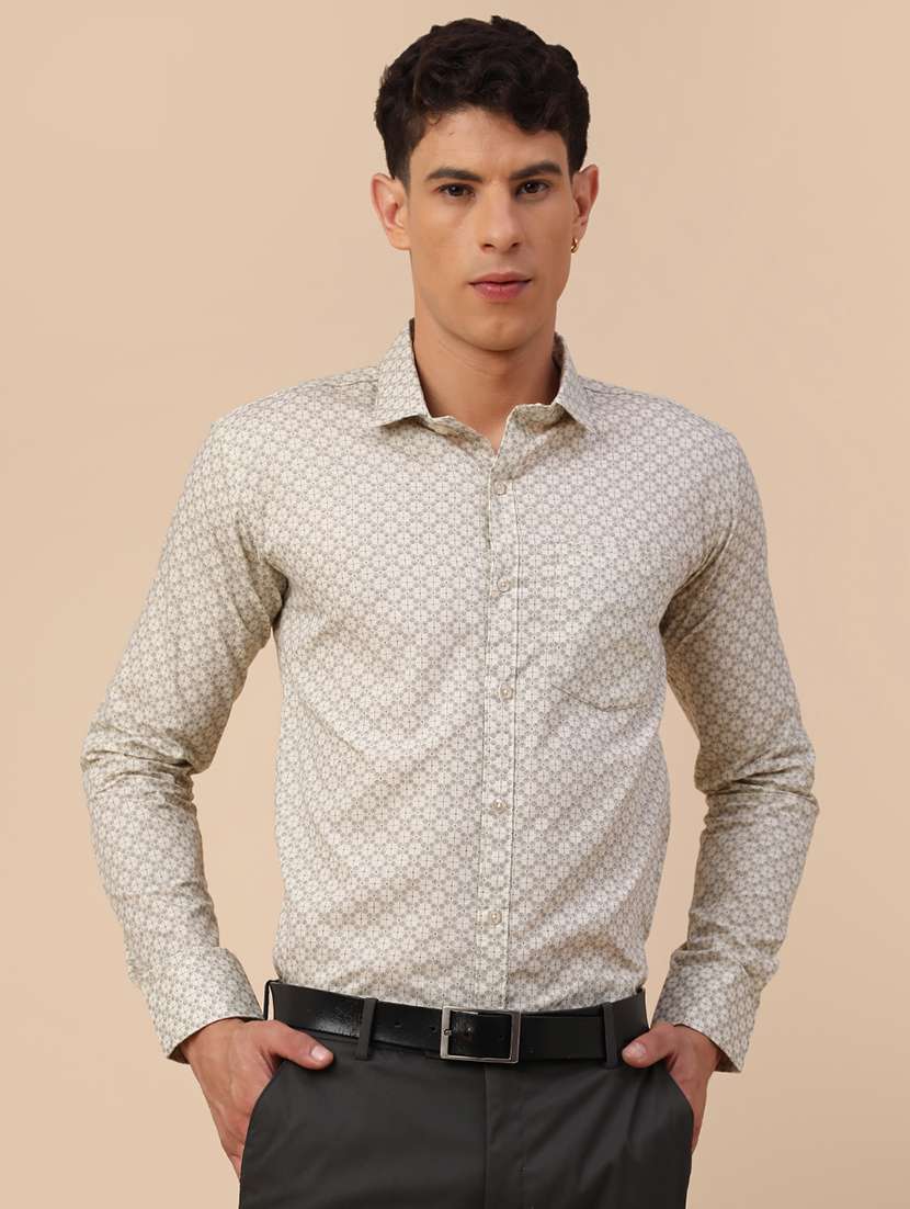 beige cotton formal shirt - 22176857 -  Standard Image - 2