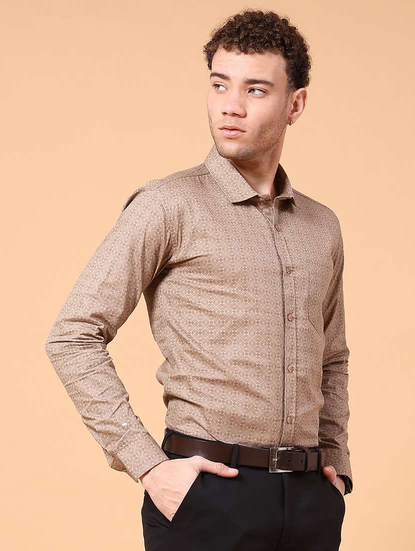 men printed long sleeve slim fit formal shirt - 22176860 -  Standard Image - 2
