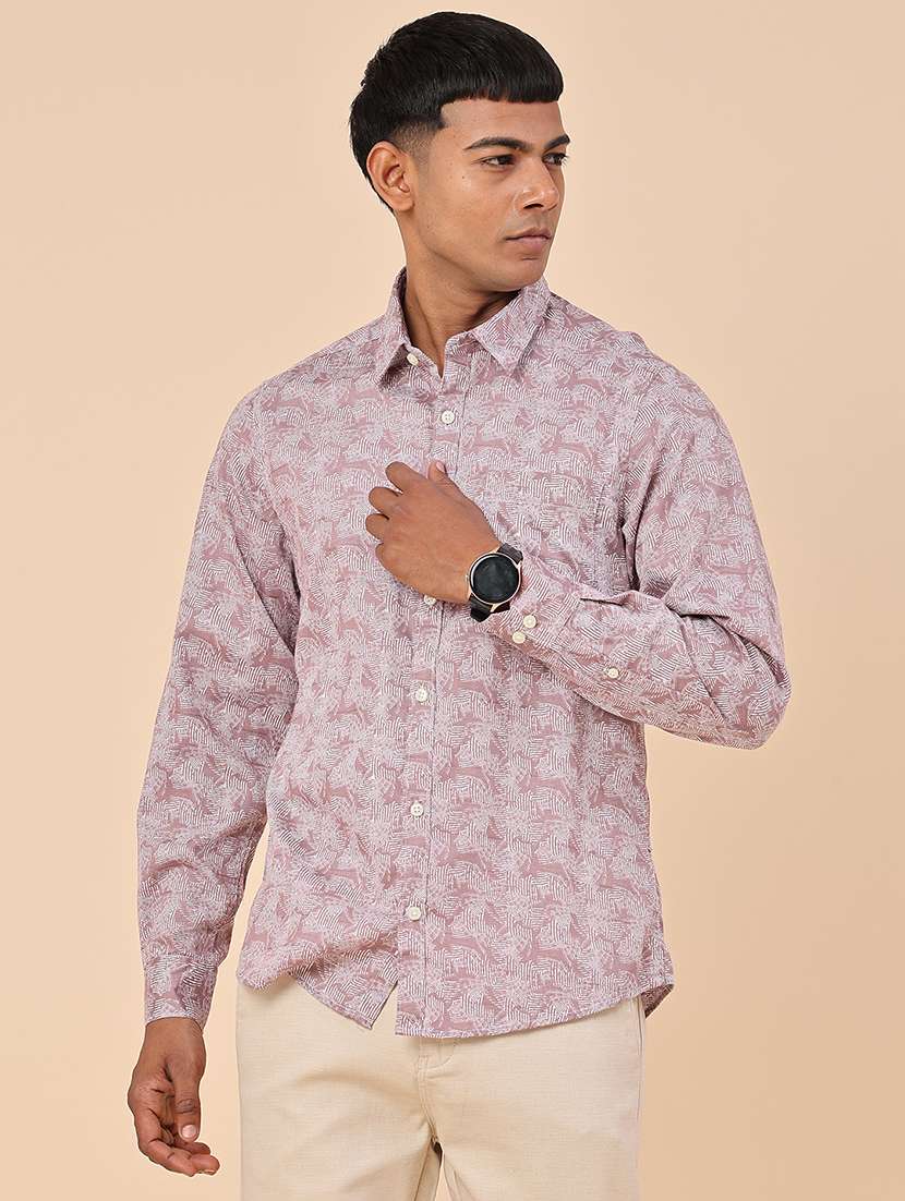 men printed long sleeves casual shirt - 22176871 -  Standard Image - 2