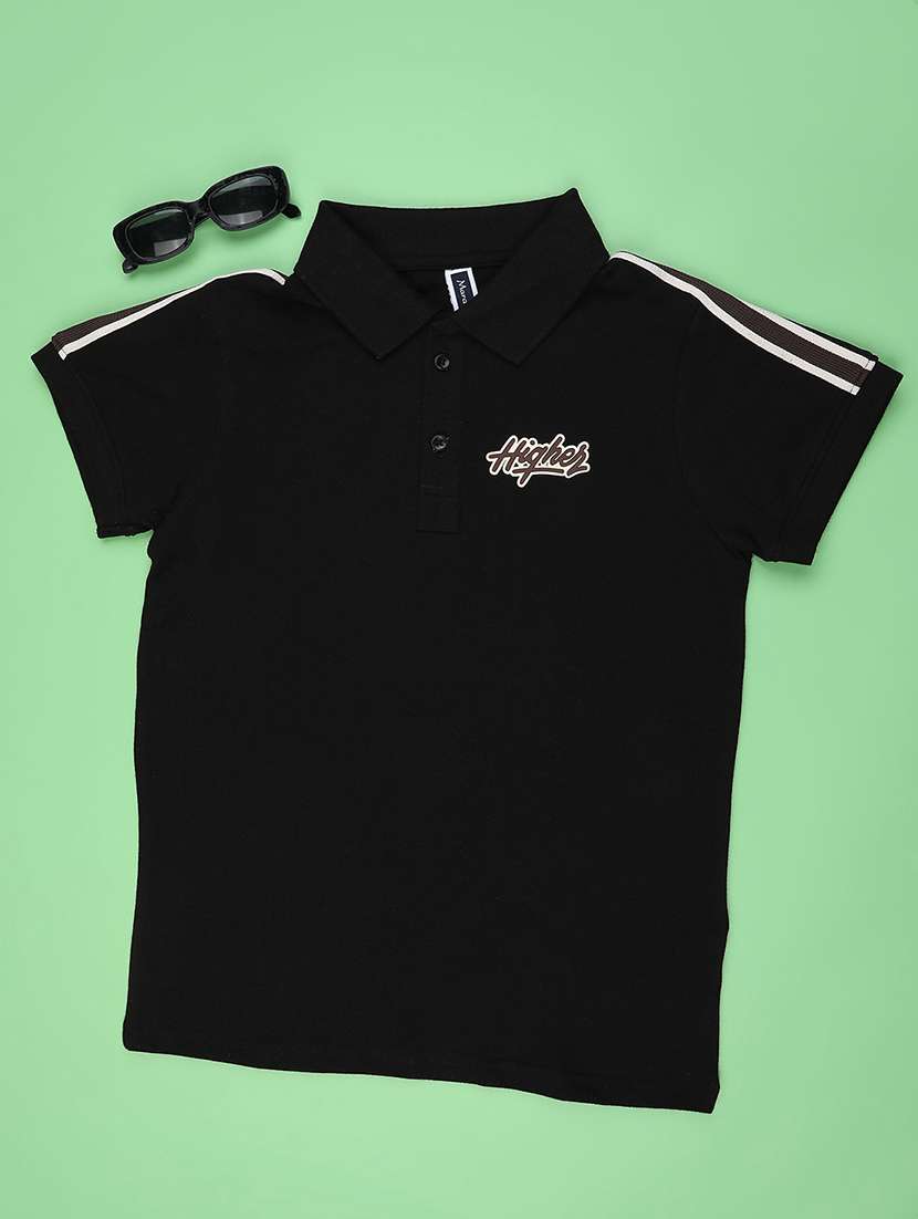 boys solid short sleeve polo t-shirt