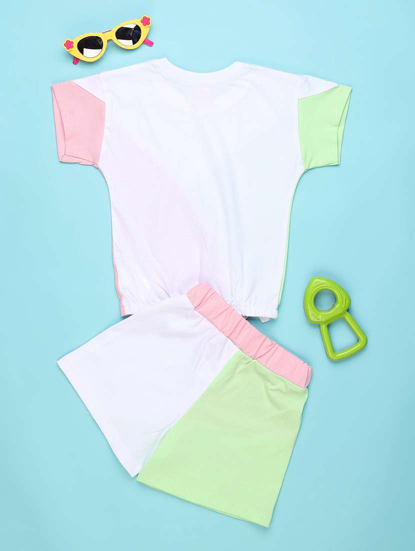 boys color block short sleeve t-shirt & shorts co-ords set - 22176950 -  Standard Image - 2