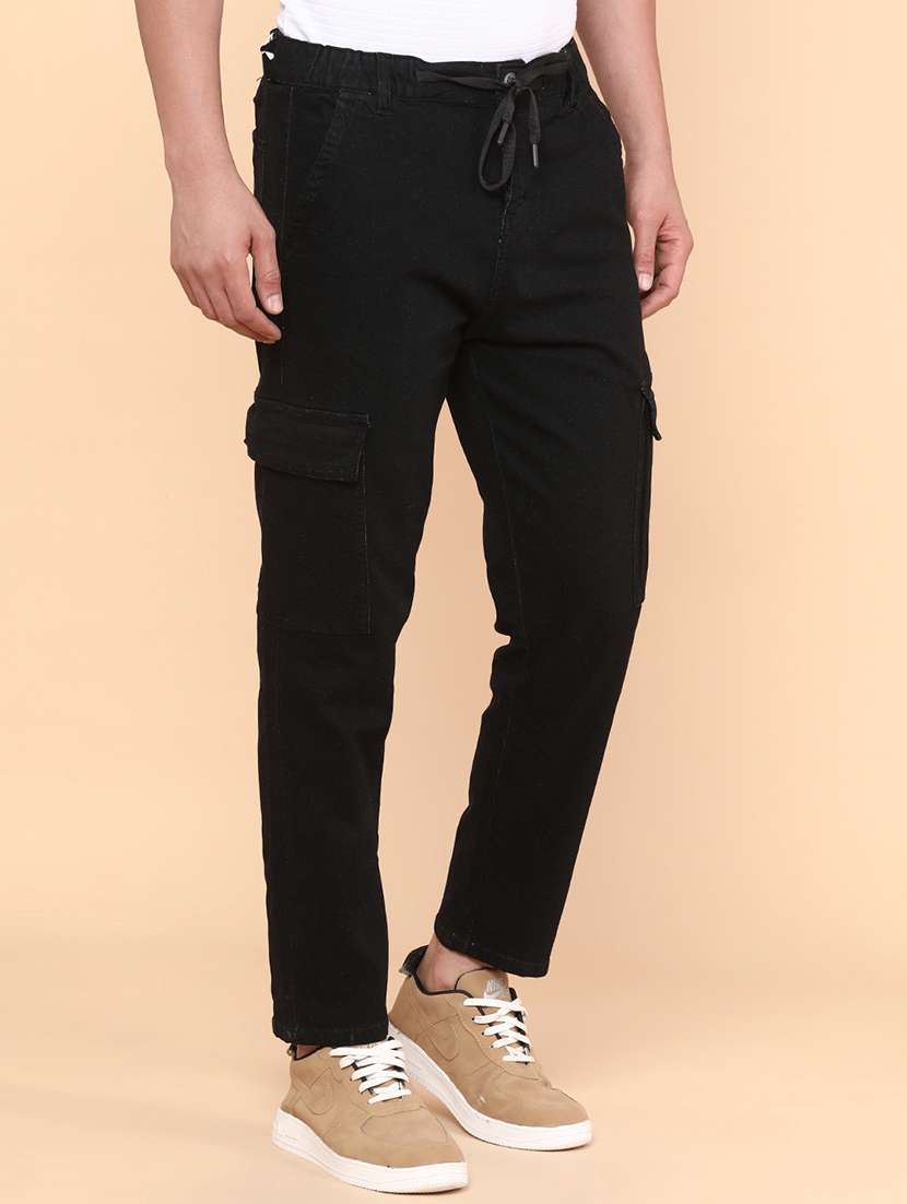 men solid mid rise regular fit cargo  - 22176966 -  Standard Image - 2