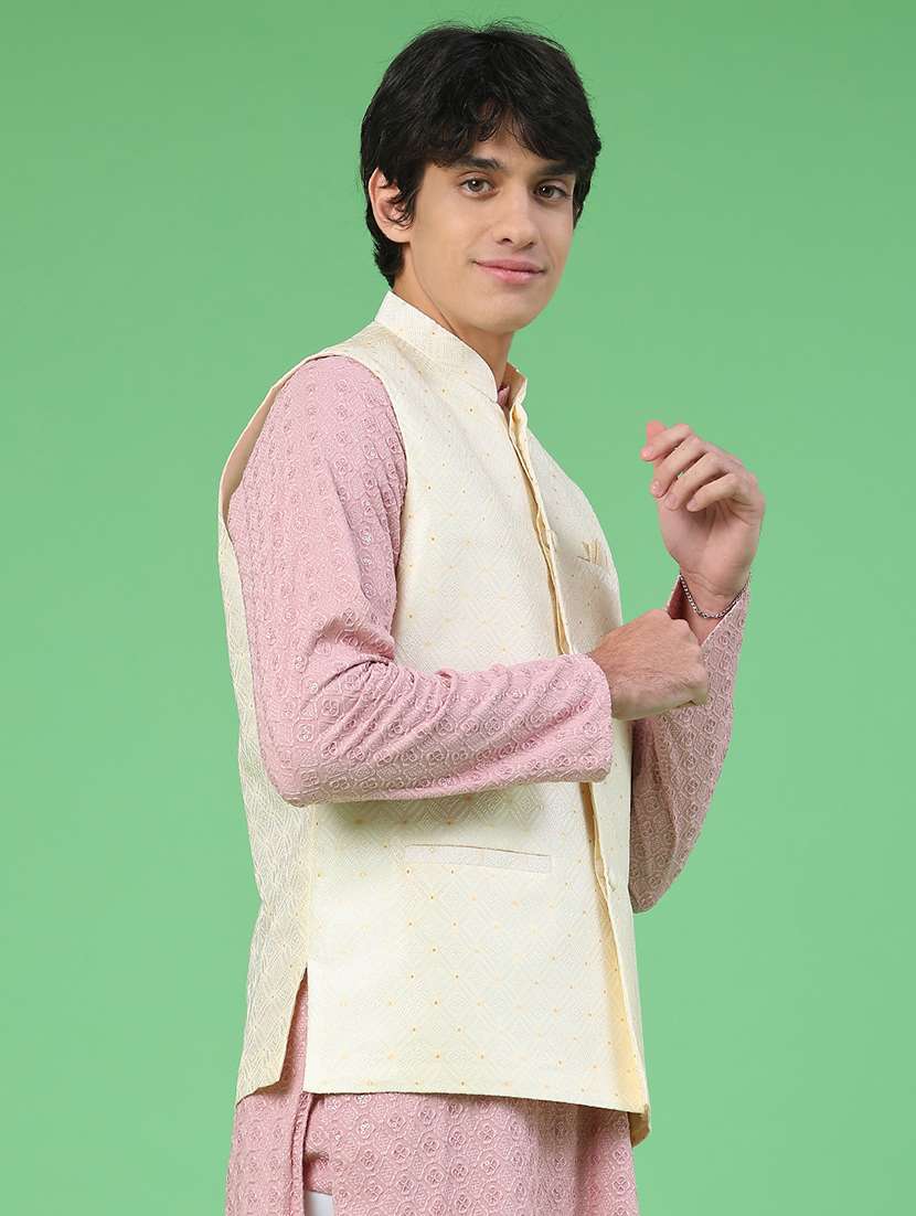 men self design mandarin neck nehru jacket - 22176967 -  Standard Image - 2