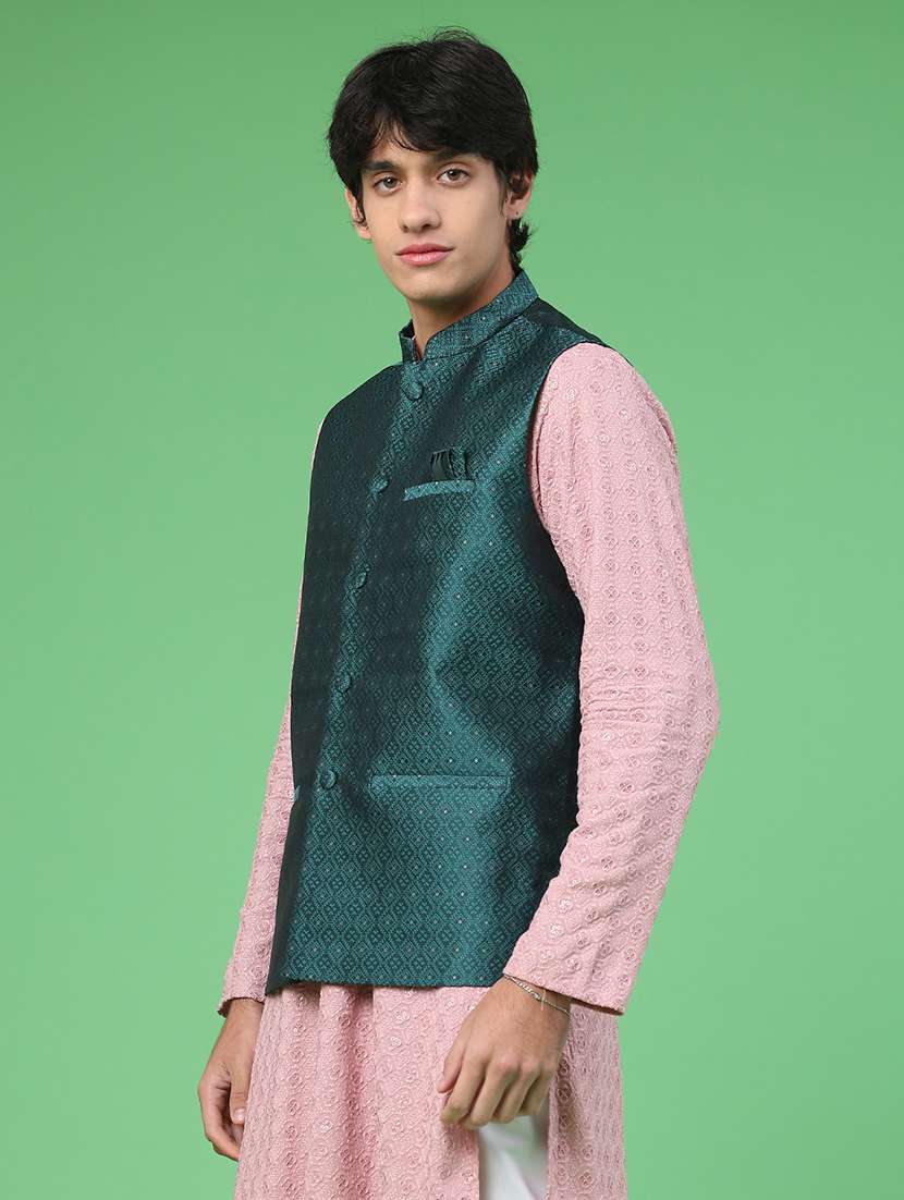 men self design mandarin neck nehru jacket - 22176969 -  Standard Image - 2