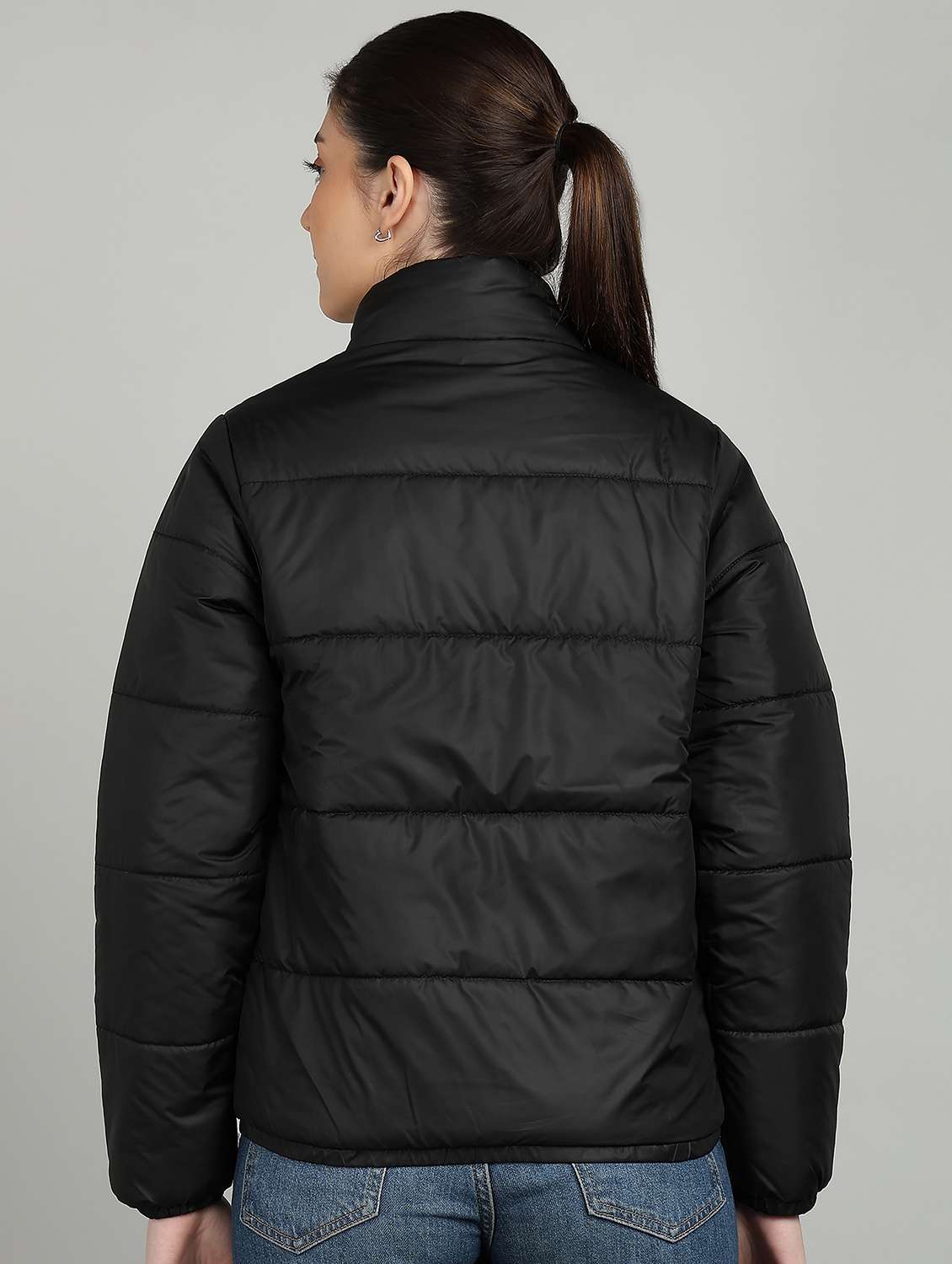 women solid long sleeve quilted jacket - 22177024 -  Standard Image - 2