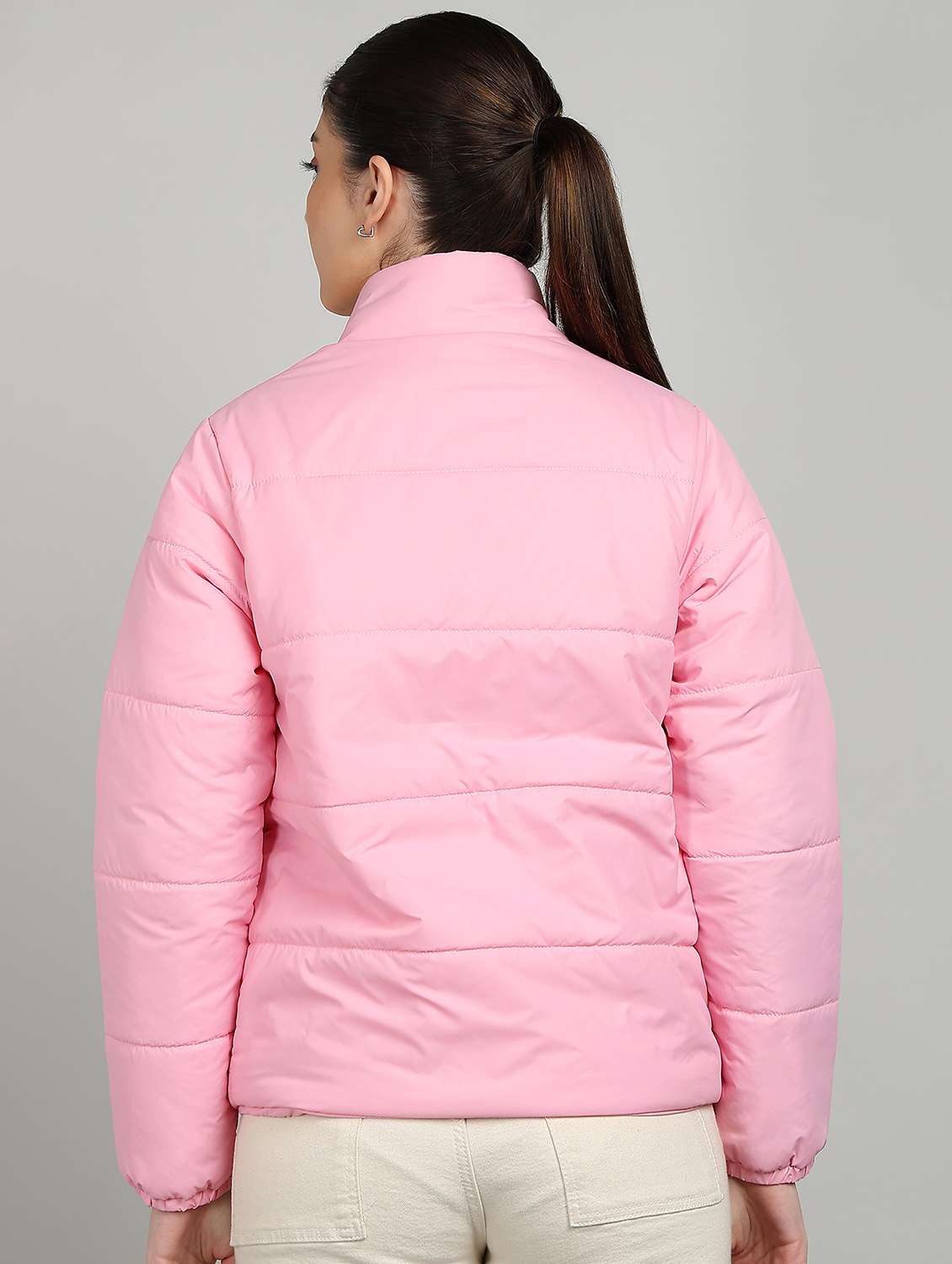 women solid long sleeve quilted jacket - 22177026 -  Standard Image - 2