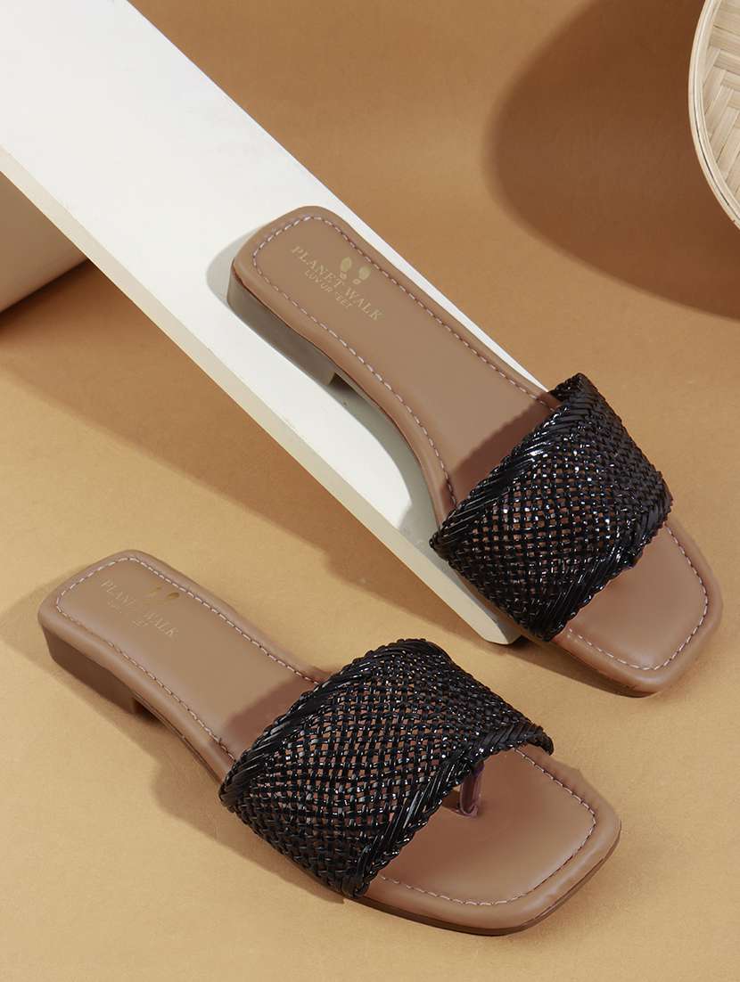 women black slip on sandal