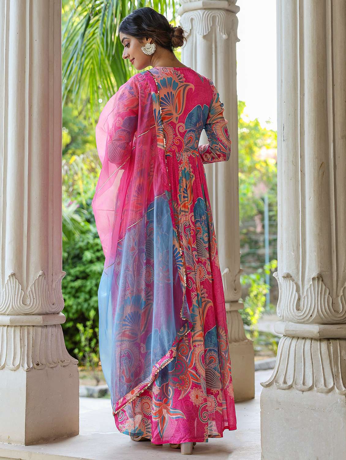 women printed long sleeve kurta with dupatta set - 22177080 -  Standard Image - 2