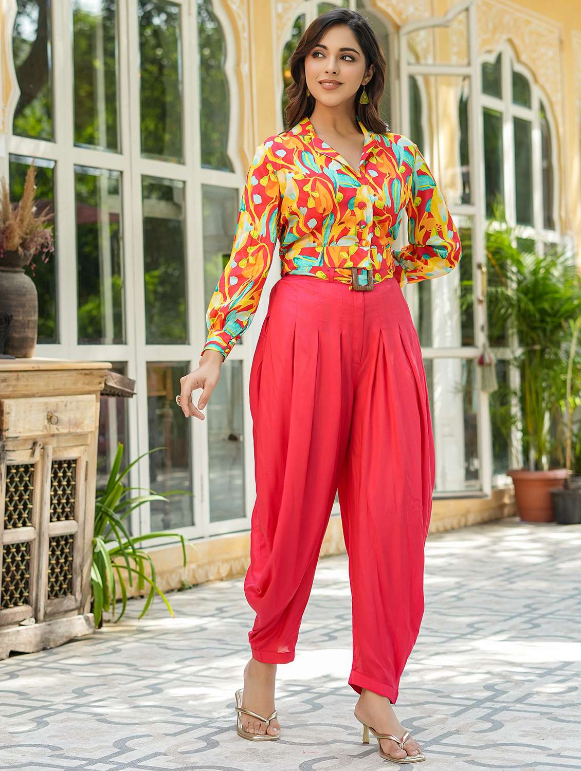 women printed long sleeve ethnic co-ord set - 22177089 -  Standard Image - 2