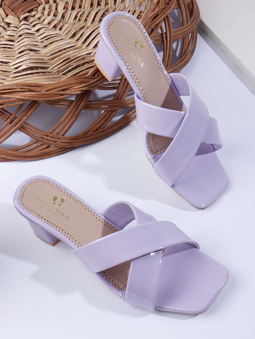 women lavender slip on slip on sandal