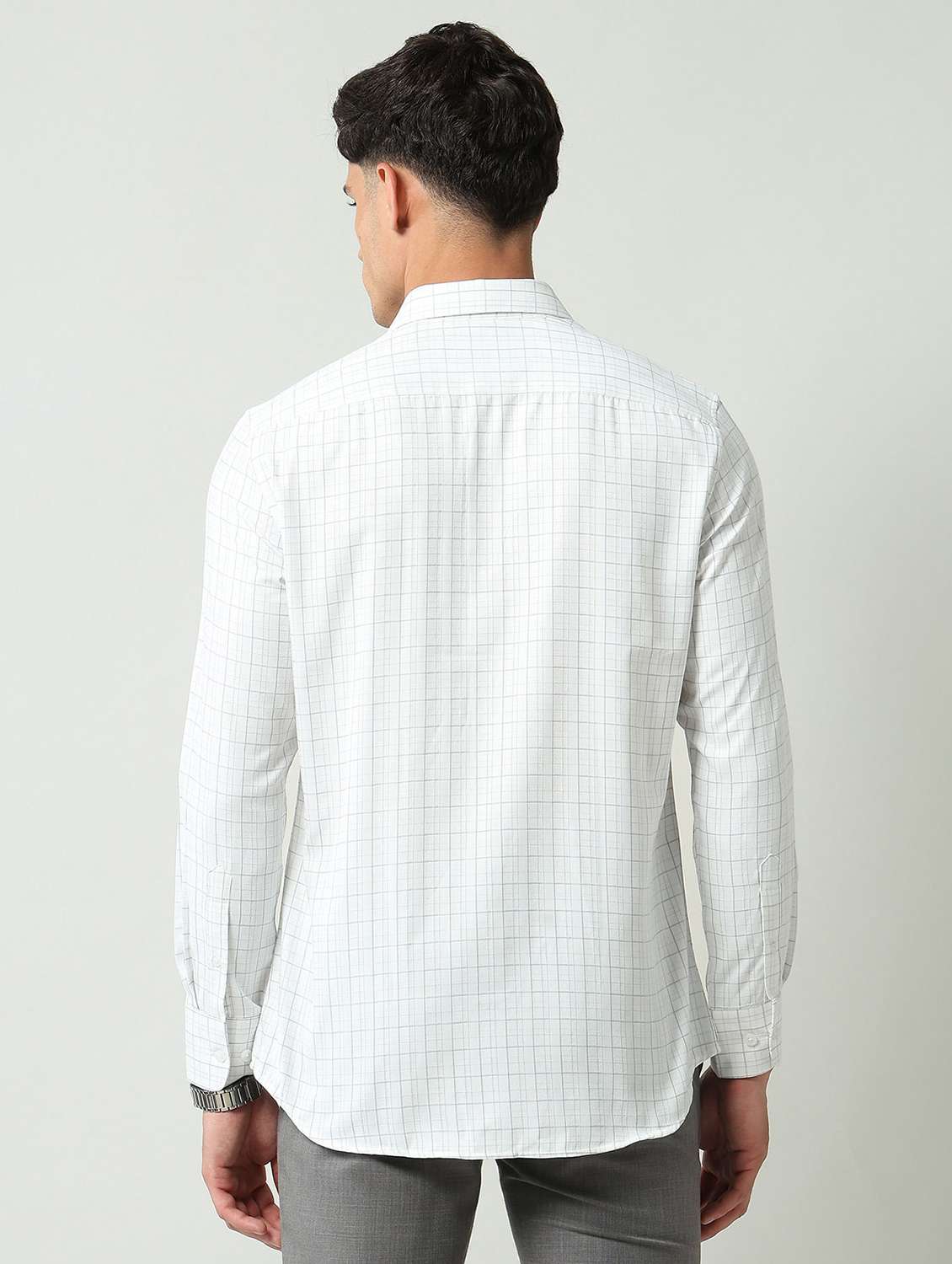 men checkered collared long sleeve formal shirt - 22177113 -  Standard Image - 2