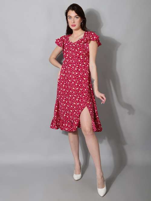 women floral print short sleeve tiered dress - 22177168 -  Standard Image - 0
