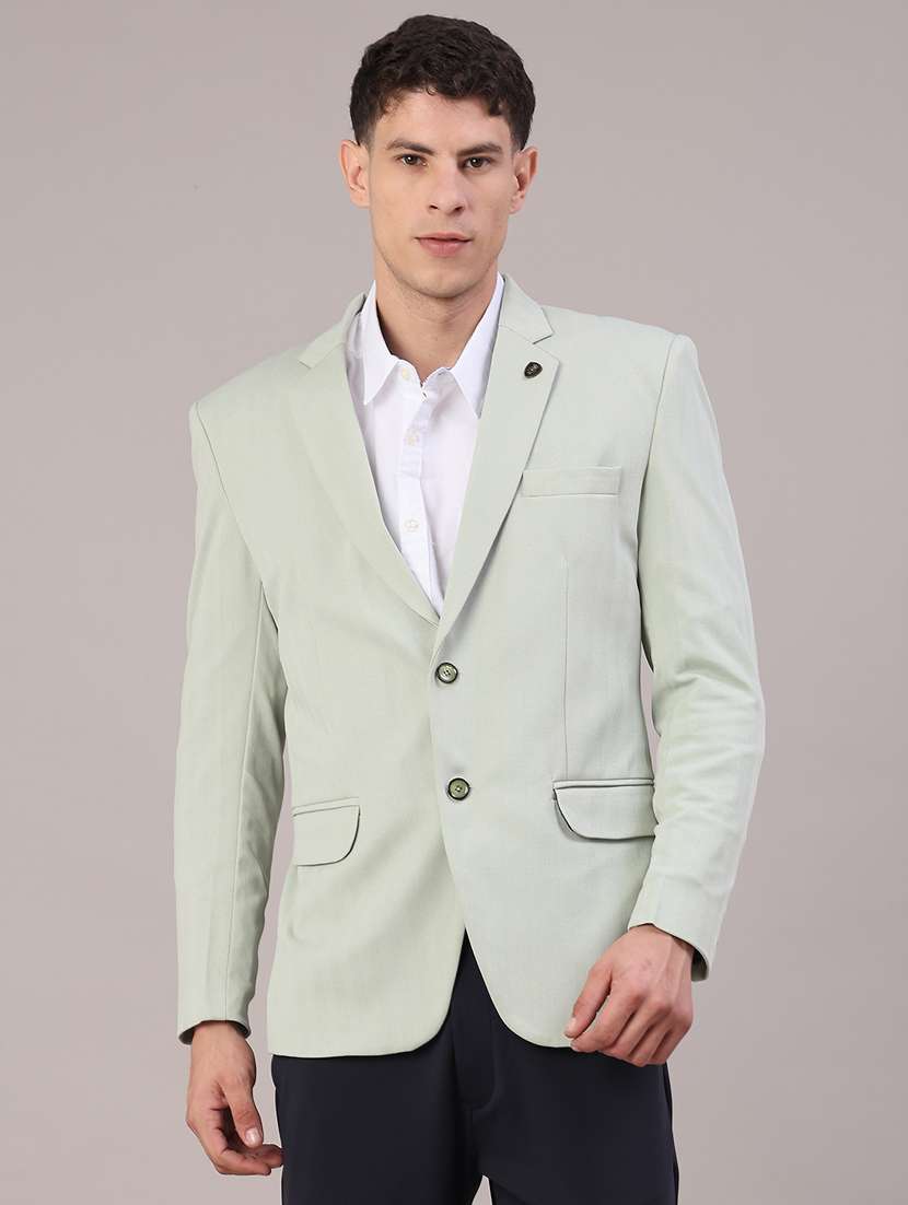 men self design lapel collar single breasted casual blazer - 22177222 -  Standard Image - 2