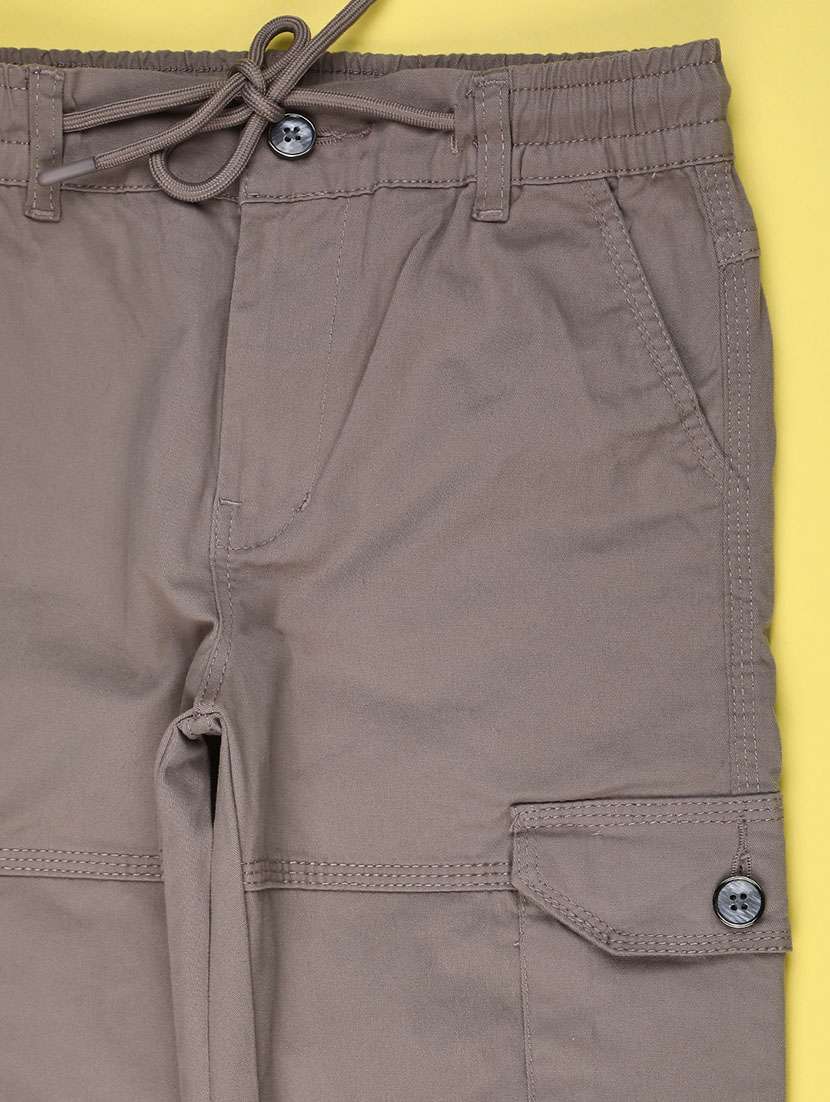 boys solid mid rise regular fit cargo - 22177235 -  Standard Image - 2