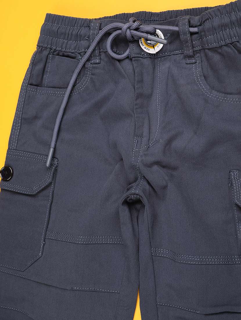 boys solid mid rise cargo - 22177238 -  Standard Image - 2