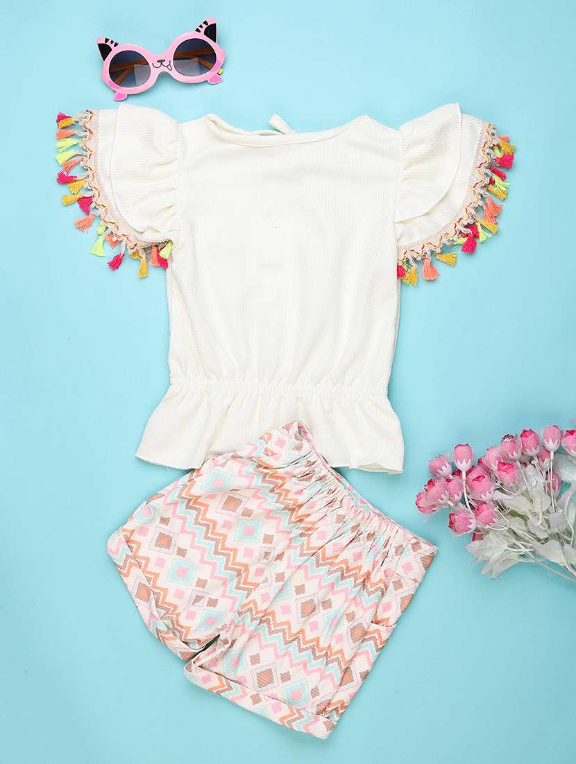 girls printed top and shorts set - 22177245 -  Standard Image - 2