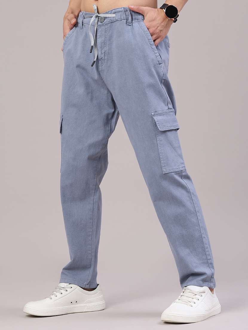 men solid mid rise regular fit cargo  - 22177327 -  Standard Image - 2