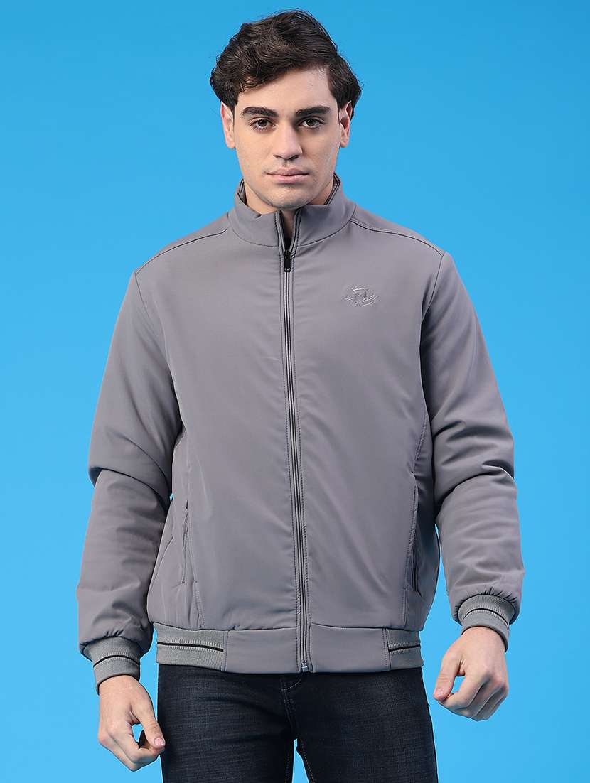 men solid long sleeve insulator bomber jacket - 22177650 -  Standard Image - 2