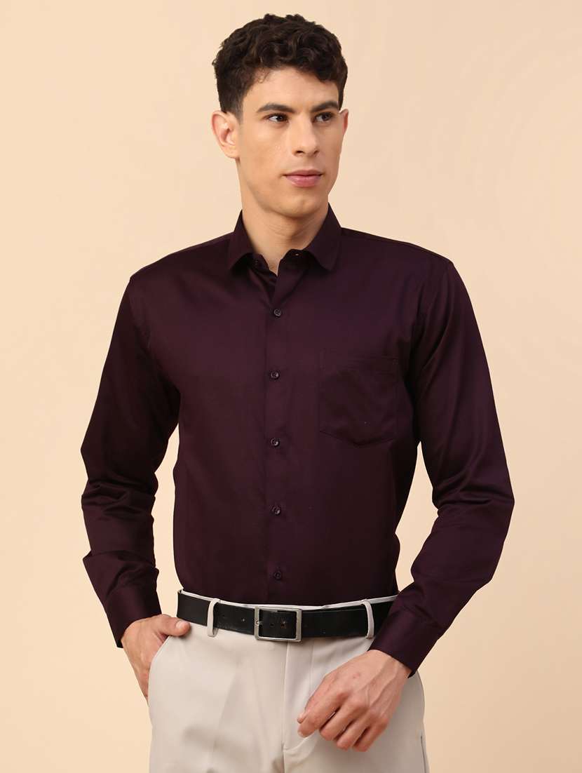 men solid long sleeve slim fit formal shirt - 22177670 -  Standard Image - 2