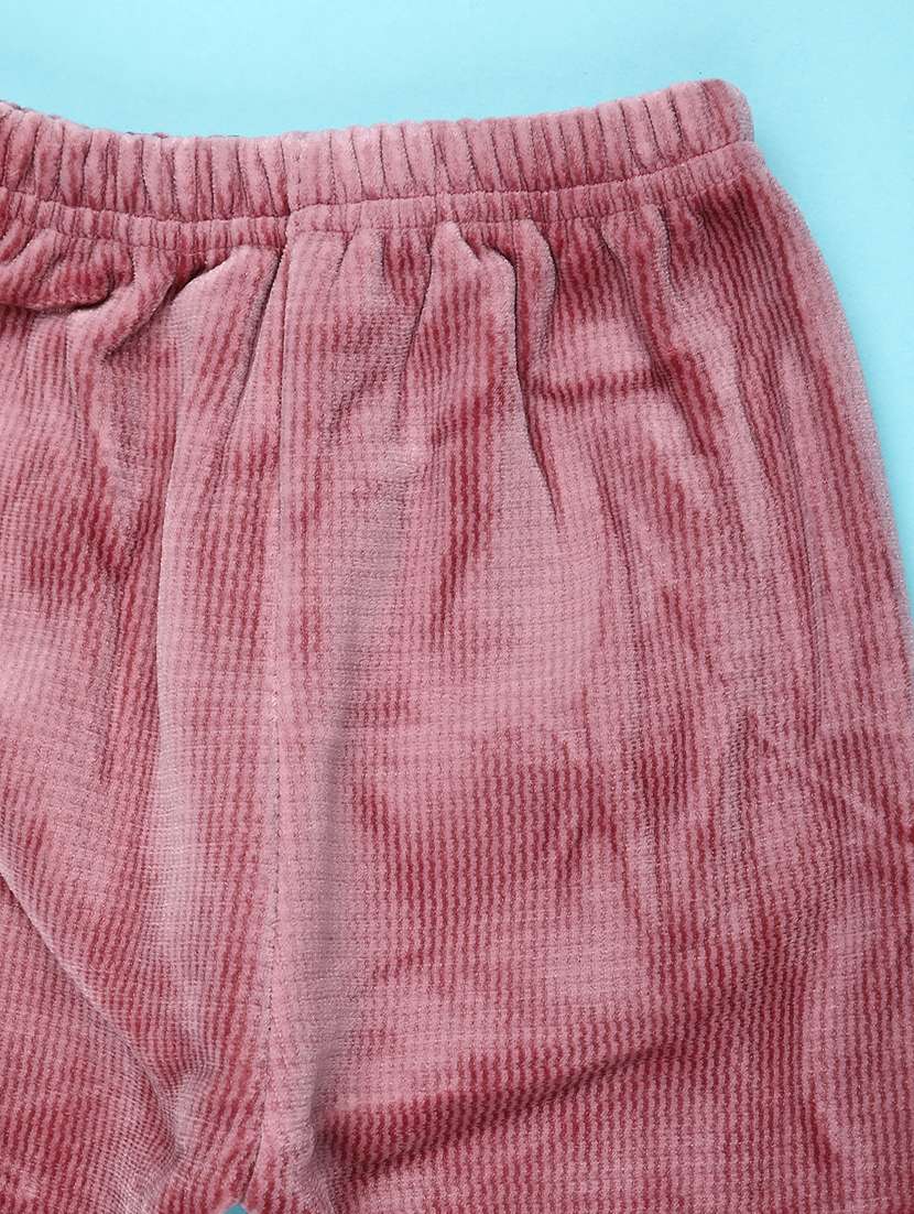Girls Solid Bootcut Fleece Pajama - 22177680 -  Standard Image - 2