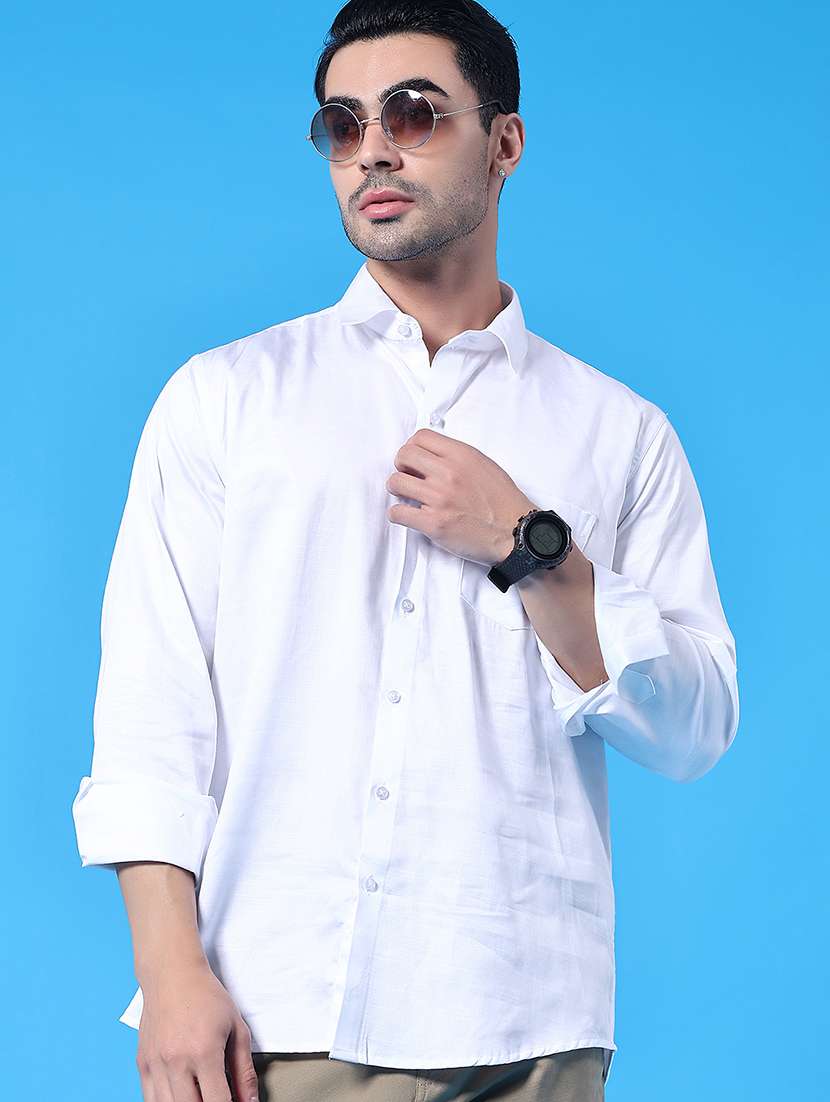 men solid long sleeve regular fit casual shirt - 22177701 -  Standard Image - 2
