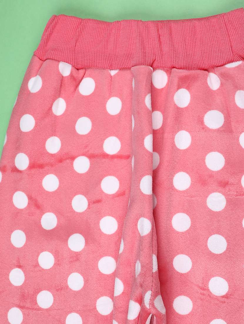 girls polka dot mid rise winterwear jogger - 22177730 -  Standard Image - 2