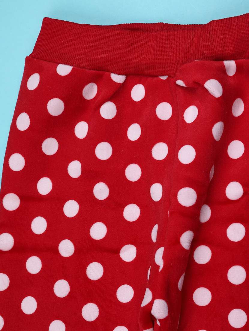 girls polka dot mid rise winterwear jogger - 22177731 -  Standard Image - 2