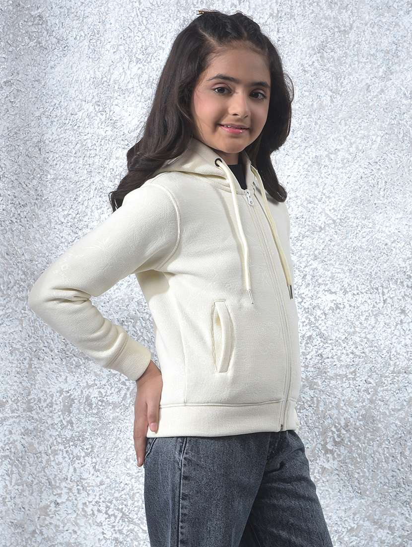 girls solid long sleeve hooded sweatshirt - 22177898 -  Standard Image - 2