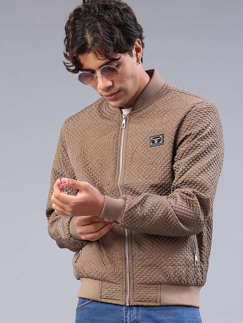men solid long sleeve regualr fit casual jacket