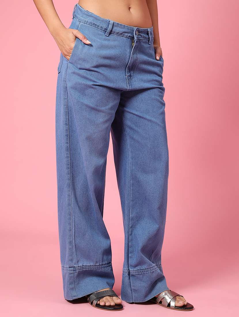 Women Solid Mid Rise Jeans - 22177937 -  Standard Image - 2