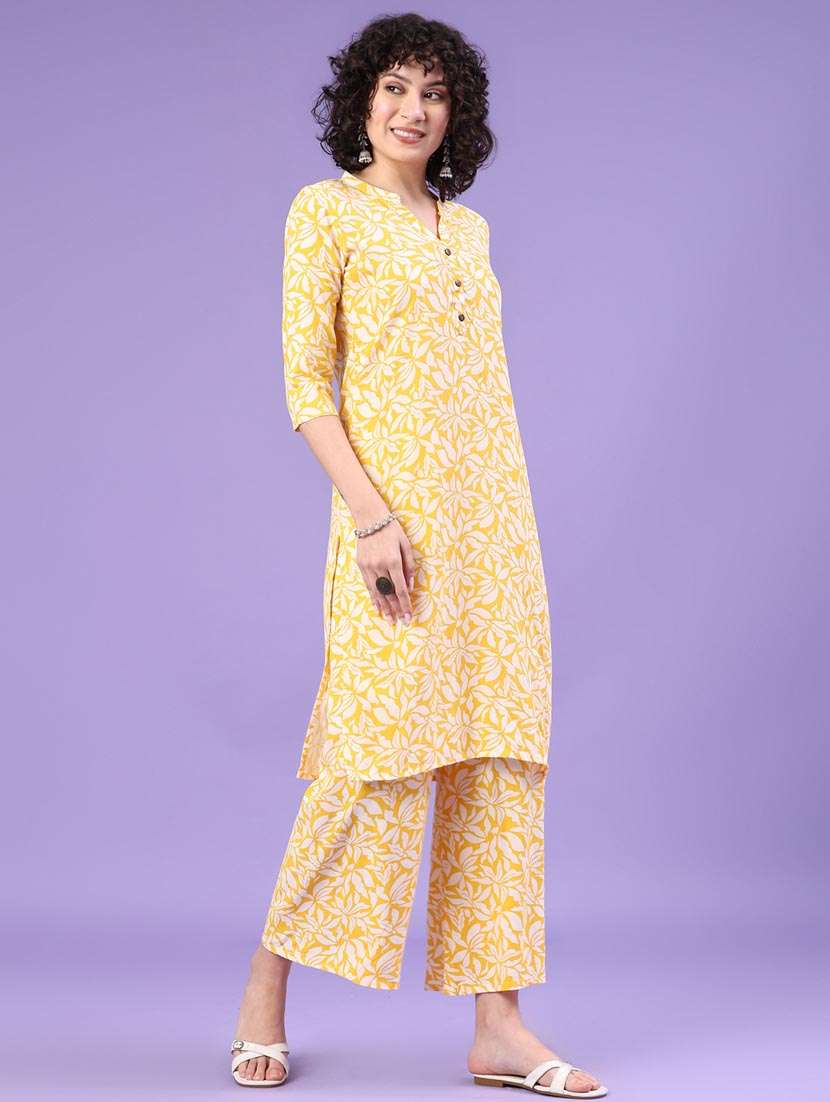 women yellow kurta pant set - 22177951 -  Standard Image - 2