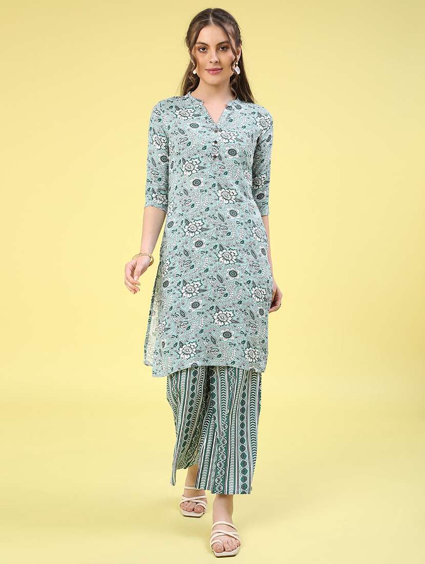 green rayon kurta pant  set - 22177953 -  Standard Image - 2