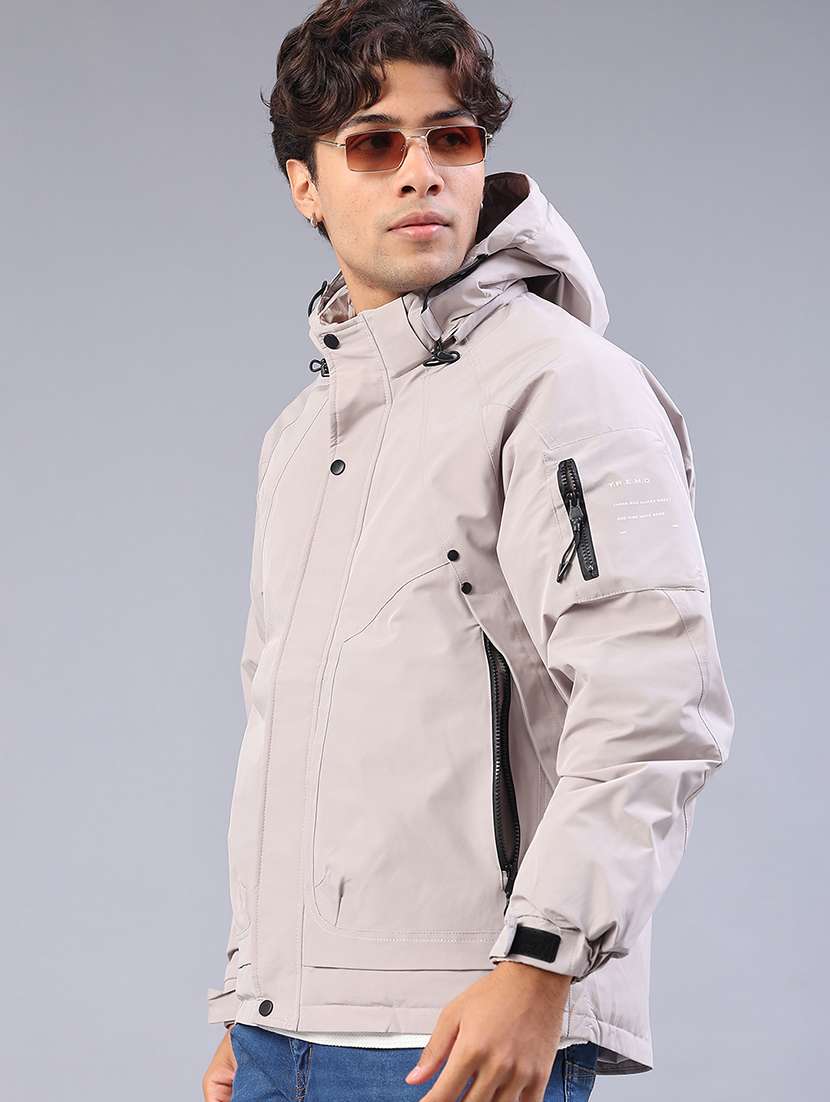 men solid long sleeve bomber jacket