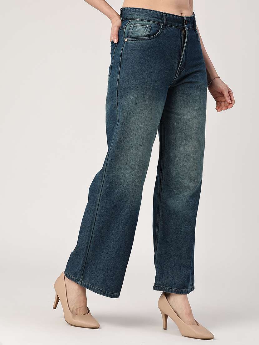 women solid mid rise jeans