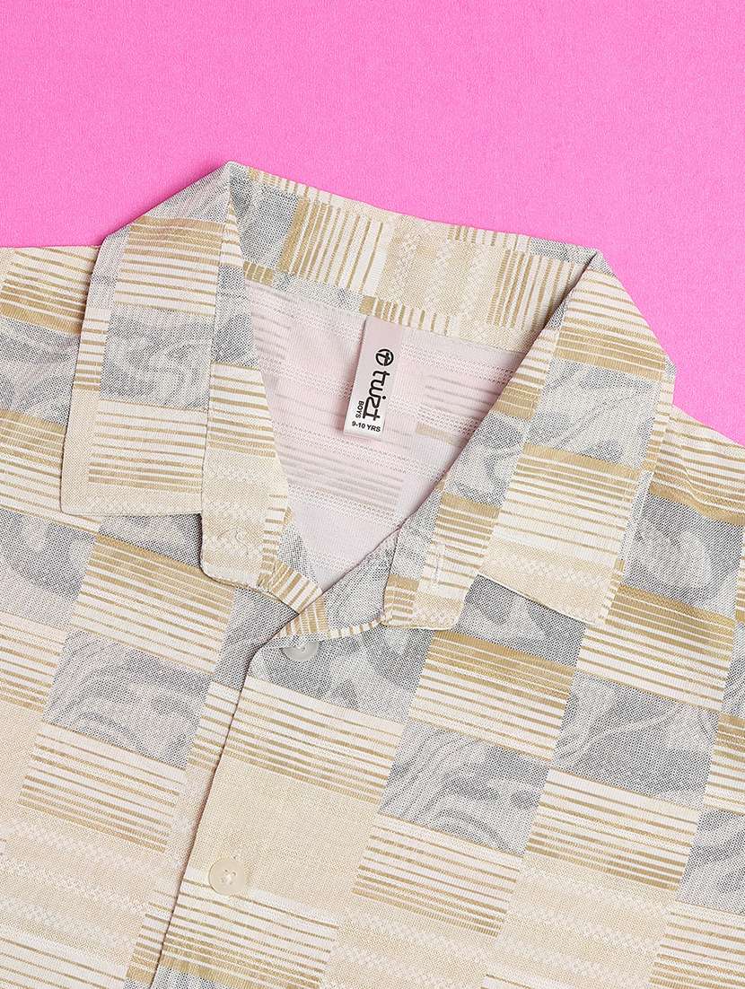 boys printed collared short sleeve shirt - 22178002 -  Standard Image - 2