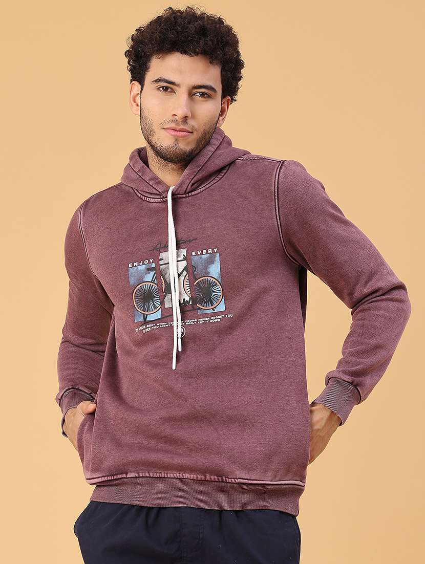 men printed long sleeve regular fit sweatshirt