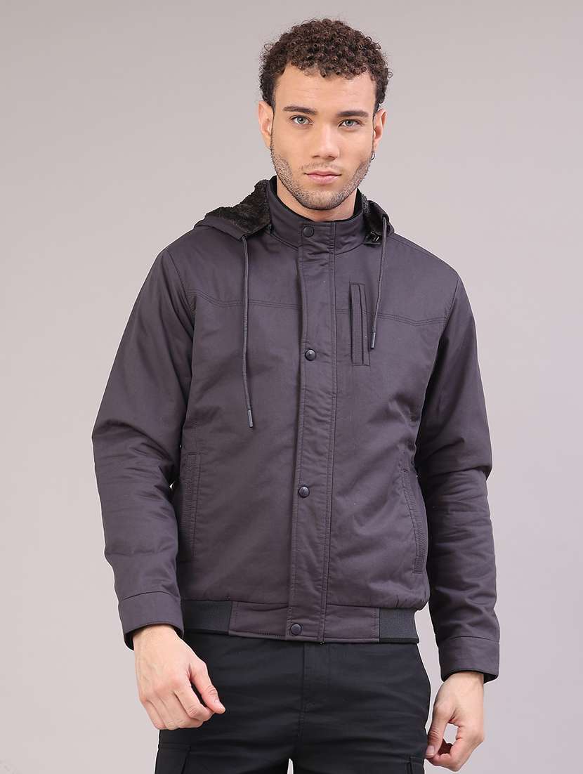 men solid long sleeve insulator bomber jacket - 22178182 -  Standard Image - 2