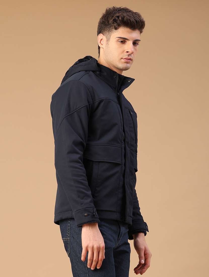 men solid long sleeve insulator bomber jacket - 22178185 -  Standard Image - 2