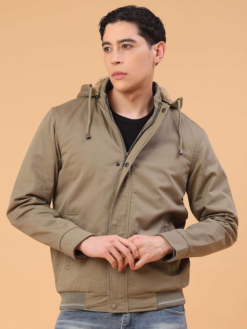 men solid long sleeve insulator bomber jacket - 22178186 -  Standard Image - 2