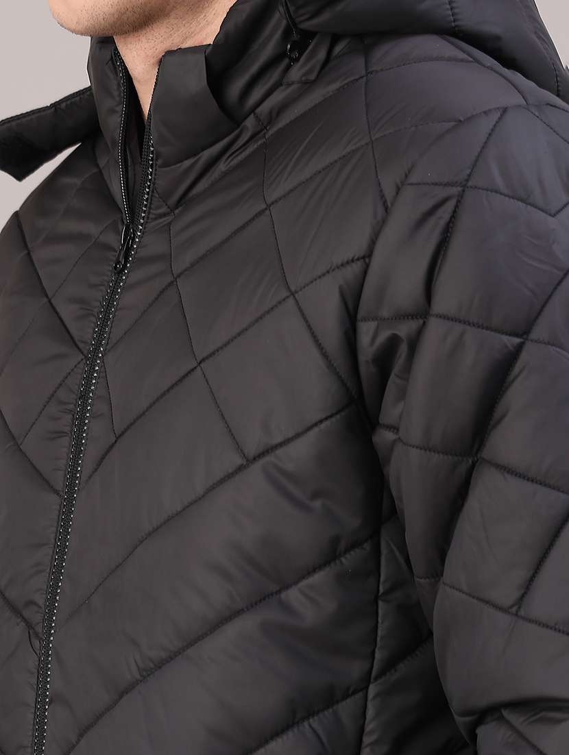 men solid long sleeve hooded puffer jacket - 22178192 -  Standard Image - 2