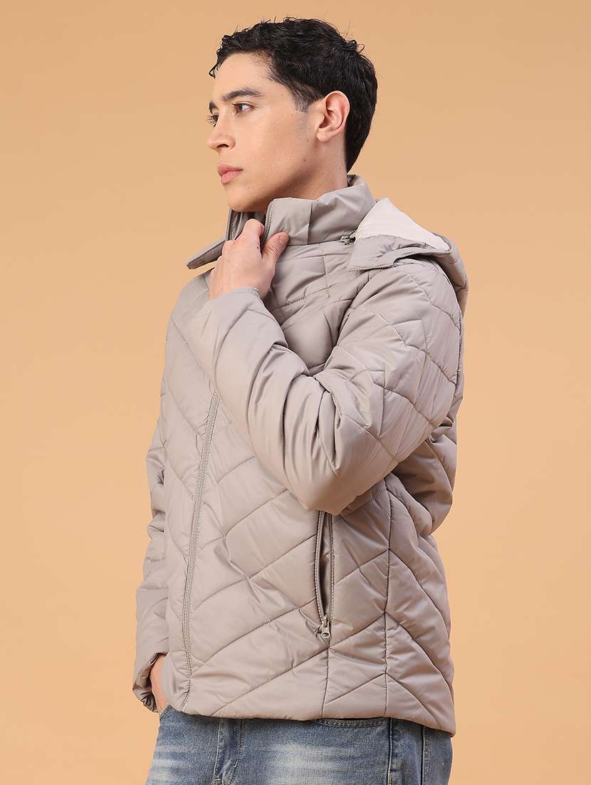 men solid long sleeve puffer jacket - 22178193 -  Standard Image - 2