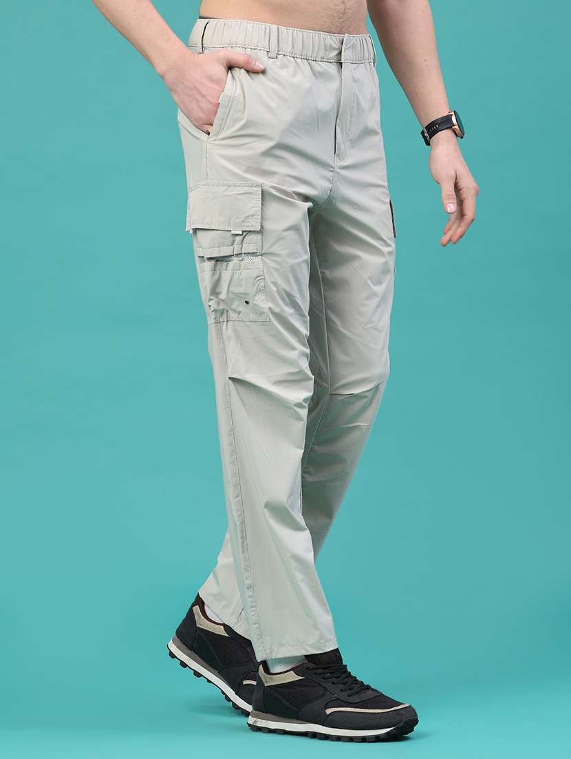 men solid mid rise regular fit cargo - 22178215 -  Standard Image - 2