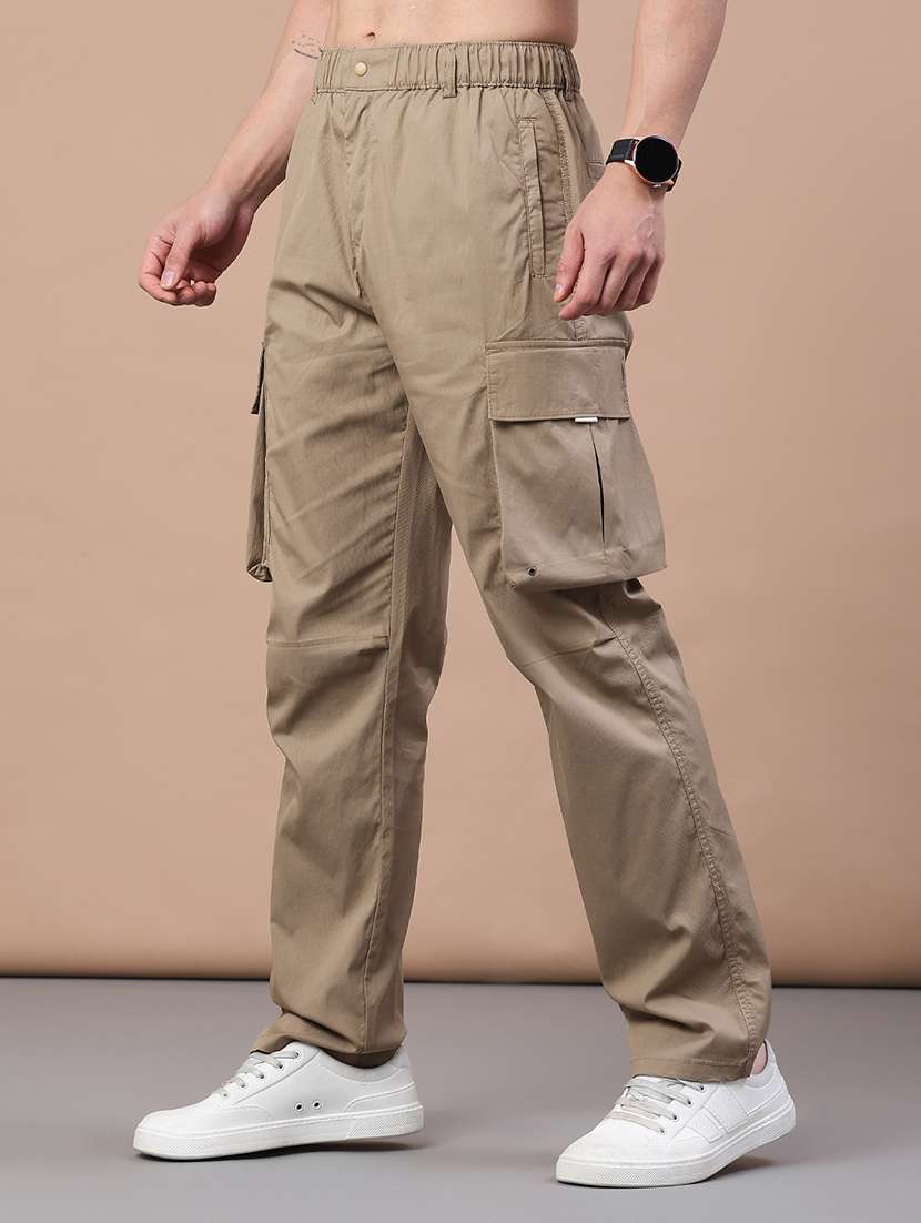 men solid mid rise regular fit cargo - 22178217 -  Standard Image - 2