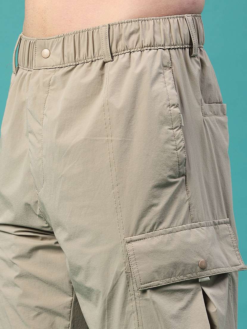 Men Solid Mid Rise Relaxed Fit Cargo - 22178219 -  Standard Image - 2