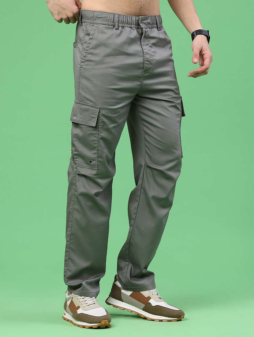 men solid mid rise regular fit cargo  - 22178226 -  Standard Image - 2