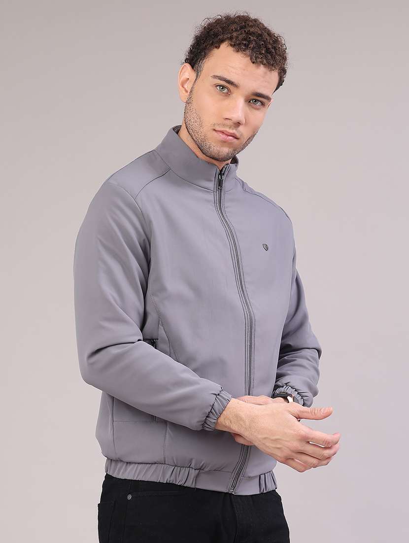 men solid long sleeve insulator bomber jacket - 22178236 -  Standard Image - 2