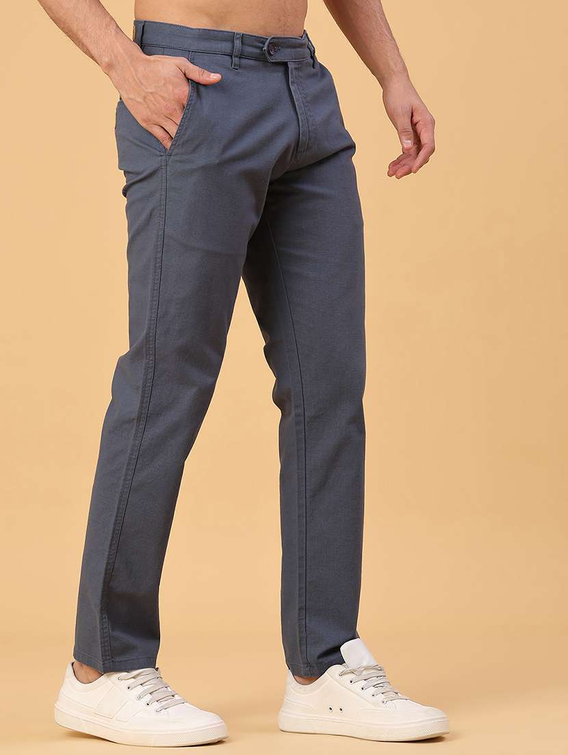 men solid mid rise casual chinos  - 22178238 -  Standard Image - 2
